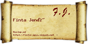 Finta Jenő névjegykártya