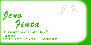 jeno finta business card